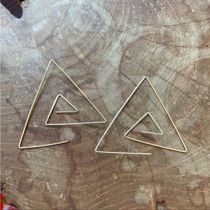 14k Gold Plated Triangle Earring